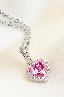  1 Carat Moissanite Heart Pendant Necklace