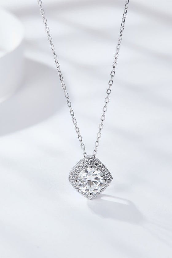 1 Carat Moissanite Geometric Pendant Necklace