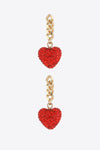 Rhinestone Heart Chain Drop Earrings