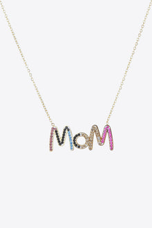  MOM Zircon Stainless Steel Necklace