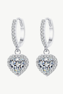  Moissanite Heart-Shaped Drop Earrings