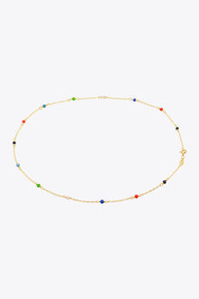  18K Gold-Plated Multicolored Bead Necklace