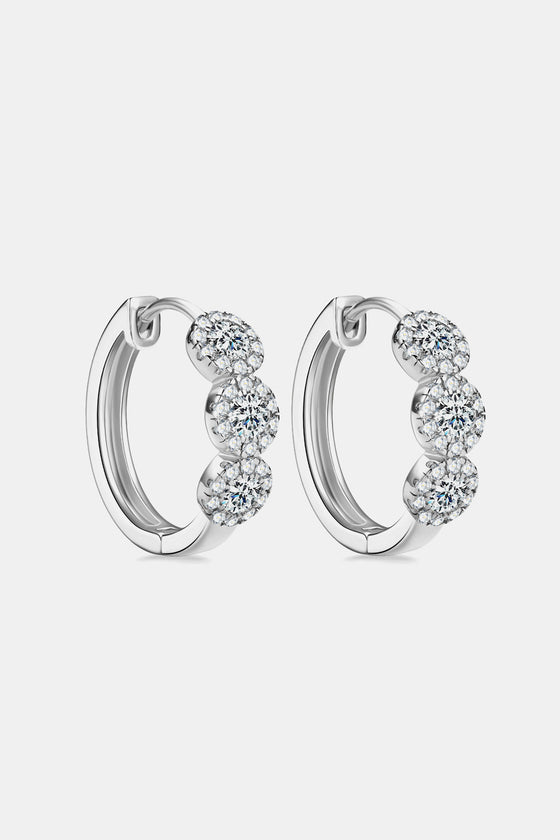 Moissanite 925 Sterling Silver Huggie Earrings