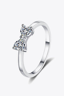  Moissanite Bow Rhodium-Plated Ring