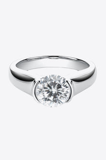  Looking Good 2 Carat Moissanite Platinum-Plated Ring