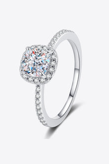  1 Carat Moissanite 925 Sterling Silver Halo Ring