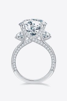  8.6 Carat Moissanite Platinum-Plated Ring