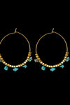 Turquoise Stainless Steel Hoop Earrings