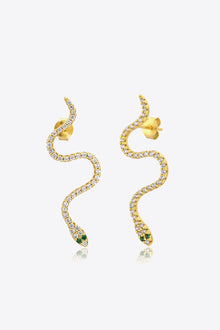  Snake-Shaped 925 Sterling Silver Earrings