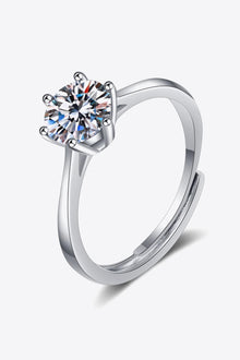  Moissanite 6-Prong Adjustable Ring