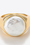 Pearl 18K Gold-Plated Alloy Ring