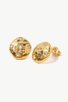  18K Gold-Plated Cubic Zirconia Stud Earrings