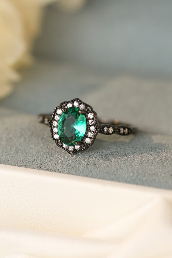 925 Sterling Silver Paraiba Tourmaline 4-Prong Ring