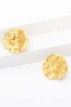 18K Gold-Plated Textured Stud Earrings