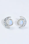 925 Sterling Silver Moonstone Stud Earrings