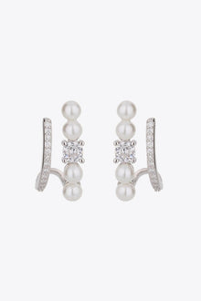  Synthetic Pearl 925 Sterling Silver Earrings