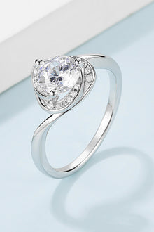  1 Carat Moissanite 925 Sterling Silver Heart Ring