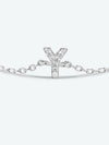 V To Z Zircon 925 Sterling Silver Bracelet