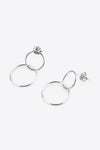 925 Sterling Silver Double Hoop Drop Earrings