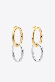  Two-Tone Double Hoop Earrings