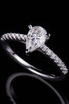 1 Carat Moissanite 925 Sterling Silver Side Stone Ring