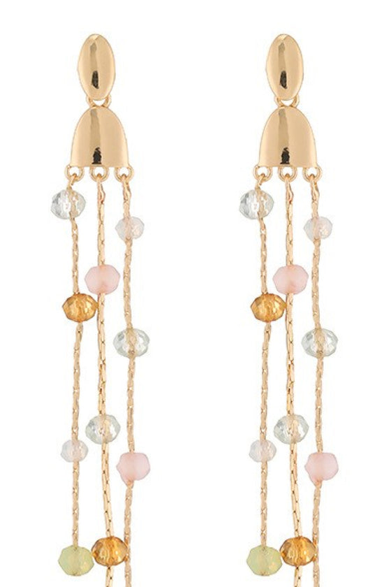 Beaded Long Chain Earrings