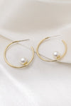 Pearl C-Hoop Earrings