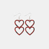 Cutout Heart Shape Wood Earrings