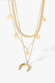  18K Gold-Plated Moon Shape Pendant Necklace