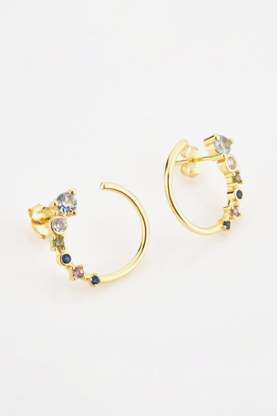 18K Gold-Plated 925 Sterling Silver C-Hoop Earrings