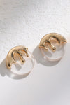 Zinc Alloy and Acetate Stud Earrings