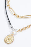 Zircon Sun Pendant Two-Piece Necklace Set