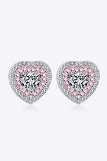  Moissanite Heart-Shaped Stud Earrings