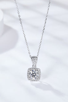  1 Carat Moissanite Square Pendant Necklace