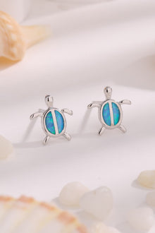  Opal Turtle 925 Sterling Silver Stud Earrings