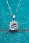 Moissanite Square Pendant Chain Necklace