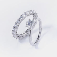  2 Piece Zircon 925 Sterling Silver Ring