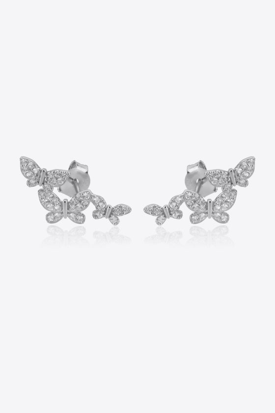 Zircon Butterfly 925 Sterling Silver Earrings