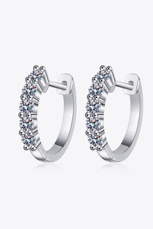  1 Carat Moissanite Hoop Earrings