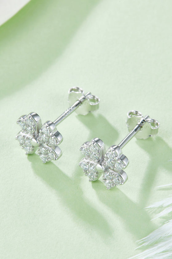 Moissanite Four Leaf Clover Stud Earrings