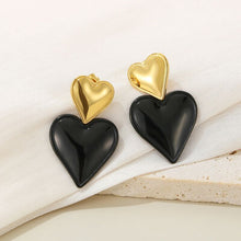  Stainless Steel Double Heart Earrings