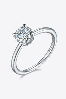  1 Carat Moissanite 925 Sterling Silver Solitaire Ring