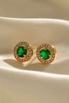 Inlaid Zircon Stainless Steel Stud Earrings