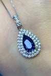 2 Carat Moissanite Teardrop Pendant Necklace