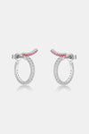 Inlaid Zircon 925 Sterling Silver C-Hoop Earrings