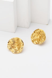  18K Gold-Plated Textured Stud Earrings