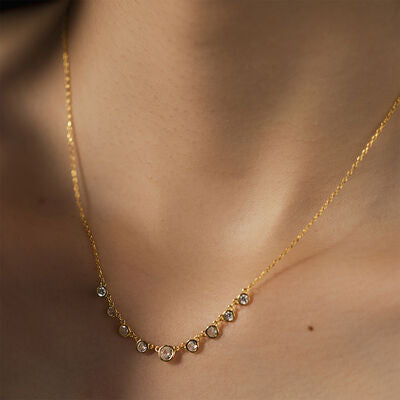 Inlaid Zircon 925 Sterling Silver Necklace