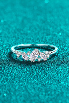  Moissanite Rhodium-Plated Ring