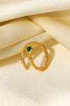 Snake Charmer Malachite Snake-Shaped Bypass Ring