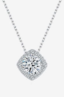  1 Carat Moissanite Geometric Pendant Necklace